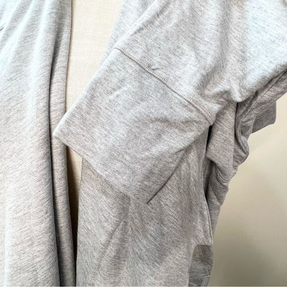 Zenergy by Chico’s Drape Open Front Sporty Grey Cardigan Sweatshirt XL - Picture 3 of 11